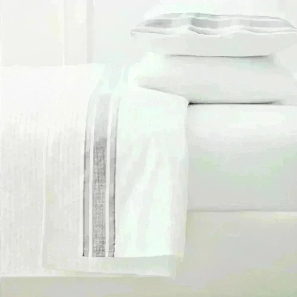 Serena & Lilly 100 % Cotton White Bark‎ Beaumont White Twin Duvet Nwt!